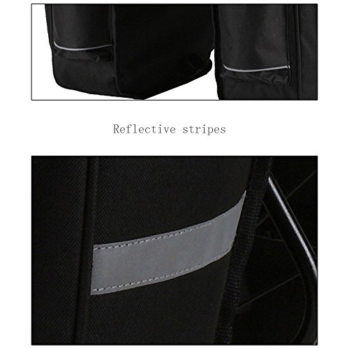 DCCN Fahrradtasche Gepäckträgertasche Fahrrad Seitentasche Super Design 3 in 1 Hinter Koffer 37 L Schwarz - 5