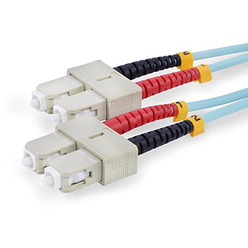 TPFNet Premium 15,00m LWL Kabel – LWL Patchkabel OM3 SC/SC – LWL Multimode Patchkabel OM3 SC/SC – LWL Netzwerkkabel OM3 SC/SC – LWL Duplex Patchkabel OM3 SC/SC – Lichtwellenleiterkabel OM3 SC/SC – Glasfaser-Netzwerkkabel – LWL Fiber Channel (SC Duplex Stecker an SC Duplex Stecker – 50/125µm – für 10 Gigabit/s) – türkis - 2