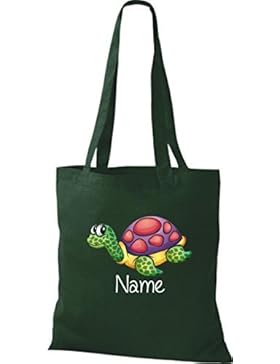 Stoffbeutel mit süßen Motiven inkl. Ihrem Wunschnamen Schildkröte