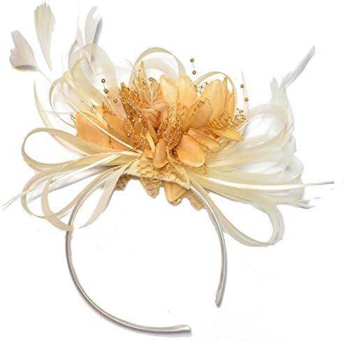 Cream and Camel Beige Fascinator on Headband Wedding Ascot Races Derby