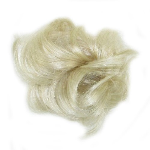Super Fake Hair Scrunchy On A Ponio Loop. Medium Size - Light Blonde.