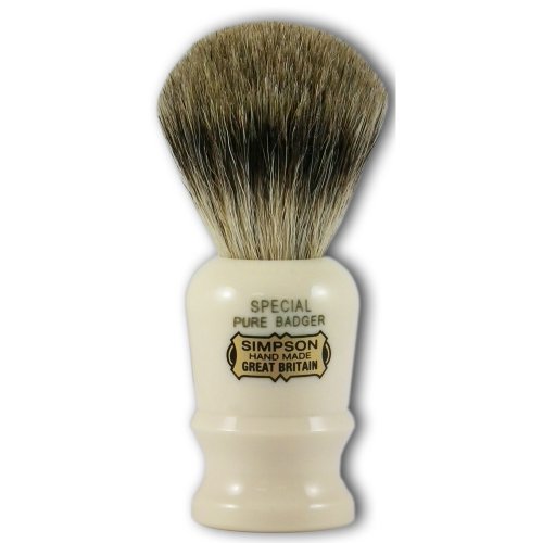 Simpsons Special Pure Badger Hair Shaving Brush With Imitation Ivory Handle