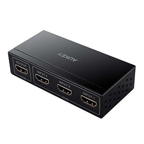 AUKEY HDMI Switch 3 Eingang 1 Ausgang Unterstützung 4K und 3D aus Metall für HDTV / Blu-ray-Player / DVR / Xbox / PS4 usw. - 2