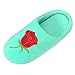 Produktbild JUSTSELL_Schuhe für Damen Mädchen,Frauen Stickerei Blume Baumwollschuhe Slipper Plüsch Indoor Outdoor Hausschuhe Warm Slipper