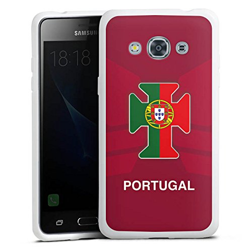 Samsung Galaxy J3 2017 Silikon Hülle Case Schutzhülle Portugal EM Trikot Fußball Europameisterschaft
