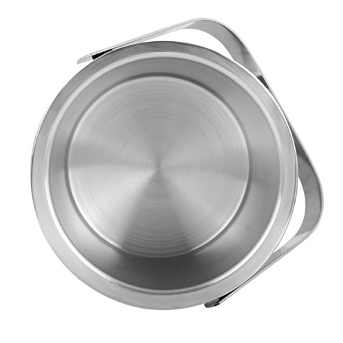 Hicollie 1,5L Doppelwandig Eiswürfelbehälter Eiswürfelkühler Edelstahl mit Deckel Zange Abtropfgitter - 3