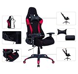 AmazonBasics Fauteuil de bureau et de gaming, style course, rouge