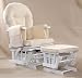 Sereno (white) Nursing Glider maternity rocking chair with glide lock and footstool