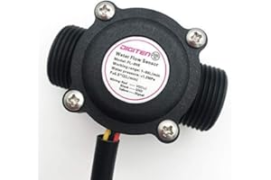 DIGITEN SENSTREE G3/4" Water Flow Sensor with 1.2M(3.9ft) Cable, Food-Grade Hall Effect Sensor Flow Meter Flowmeter Counter 1-60L/min - Arduino, Raspberry Pi, and Reverse Osmosis Filter Compatible