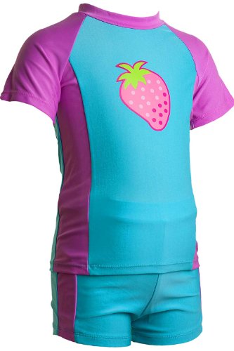 H2O Strawberry Sunsafe UPF40+ Girls and Babies Two Piece Top and Shorts Set - Pink - 12/18 Months