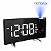 Produktbild Projektionswecker, PICTEK FM Radiowecker 5'' große LED-Anzeige digitaler Wecker Uhr Uhrenradio Lichtwecker mit 180° Flip-Projektionsanzeige Projektion, Snooze, Dual-Alarm, USB-Ladeanschluss usw - Weiß
