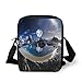 Produktbild Fantasy House Decor,Reflection of Earth in Crystal Pool Alien Planet Fantasy Panoramic View,Navy White Black Print Kids Crossbody Messenger Bag Purse
