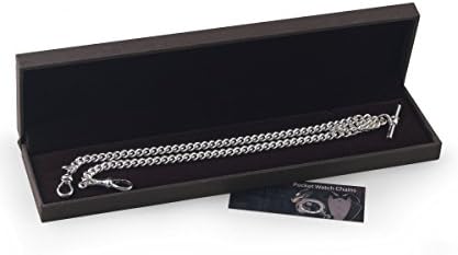 Sterling Silver Double Albert Pocket Watch Chain in quality gift box
