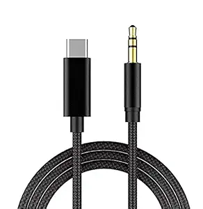 OJOS - USB C to 3.5 mm Audio Aux Cord Male Audio Aux Jack Cable for iPad 2019/2019, MacBook, Google Pixel 3 2 XL, Galaxy S10 S9 S8 Note 9 8, HTC U11 U12, Moto Z2, LG(3.3FT) Black