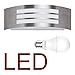 Produktbild LED Wand-Außenleuchte mit & LED Leuchtmittel - Edelstahl Außenlampe Hoflampe Gartenlampe Gartenleuchte [Energieklasse A+]