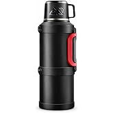 Coofbe Profesyonel 68 Oz Pasianmaz &Ccedil;elik 2 Litre Kamp Termosu Bardaklı Termos 24 Saat Sıcak 36 Saat Soğuk Taşınabilir &Ccedil;elik 2
