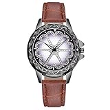 Lazzgirl Frauen Casual Quarz Lederband New Strap Watch Analoge Armbanduhr(Braun,One Size)