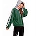 Produktbild Sannysis Hoodie Damen Bauchfrei Frauen Lässig Farbblock Kapuzen-Bluse Locker Gestreiftes Sweatshirt Große Größe