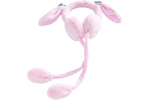 Balakaka Paraorecchie Inverno Bambini, Carino Caldo Fascia Capelli Peluche con Orecchie Mobili 3D, Morbido Paraorecchie Antivento per Scuola Sci Regalo di Natale per Bambino Bambina Ragazze 3-12 anni