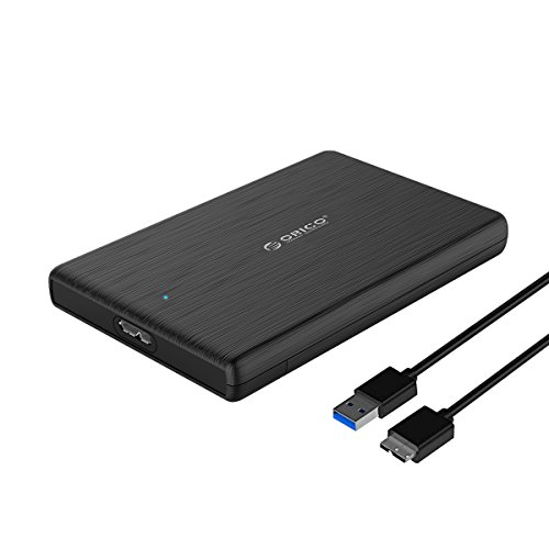 ORICO USB 3.0 Gehäuse Externe Festplatte für 9.5mm 7mm 2.5 Zoll SATA I/II/III Notebook Interne HDD und SSD, Werkzeugfreie Montage, UASP Beschleunigung - Schwarz ORICO USB 3.0 Gehäuse Externe Festplatte für 9.5mm 7mm 2.5 Zoll SATA I/II/III Notebook Interne HDD und SSD, Werkzeugfreie Montage, UASP Beschleunigung - Schwarz