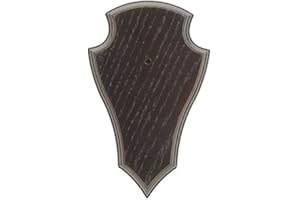 EURO HUNT 5er Pack Rehbock Gehörnbrettchen Eiche 22x13cm dunkel Spitze Trophäenschilder