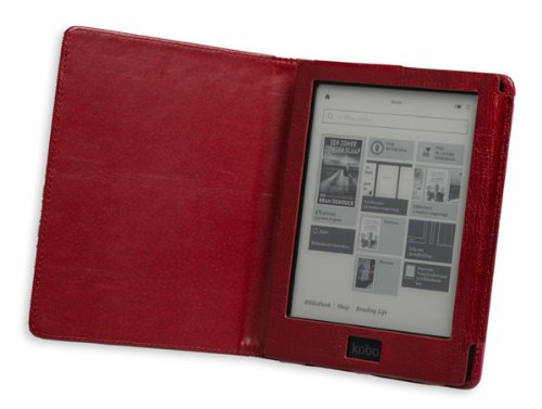 Die original GeckoCovers Luxus Kobo Aura HD Hülle Case Tasche Cover mit auto ‚wake-up/sleep‘ Funktion in der Farbe Fashion rot / pink – Im praktischen Buchstyle und Magnetverschluss - 3