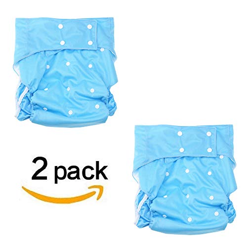 DALUCI Adult Cloth Diaper Reusable Washable Adjustable Nappy Diaper Old Man and Disabled (Pack of 2, Free)