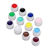 Un conjunto de 12 botellas de varios colores se puede curar bajo la lámpara de secado de uñas UV / LED.