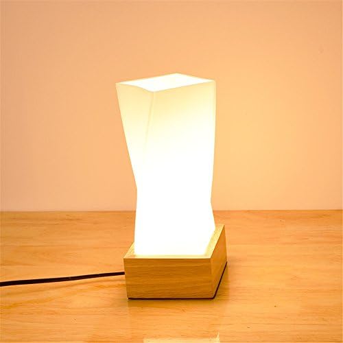 FIONADAN The Nordic Decoration Small Desk Light Bar-Restaurant Creative Wooden Tuning Warm Bedside Lampthatpush Button Switch
