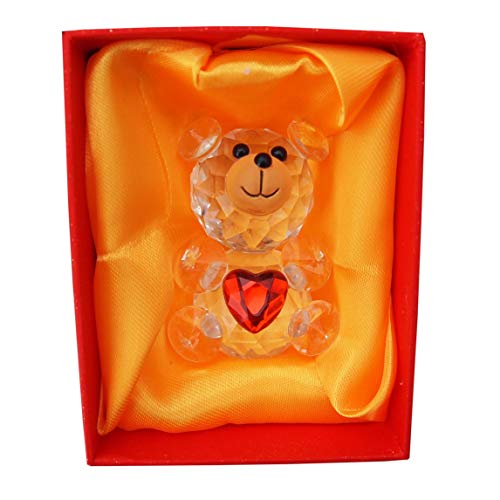 Cristal nounours avec coeur rouge anniversaire couples romantique cadeau présent dans une boîte de luxe amour de la Saint Valentin pour femme amie