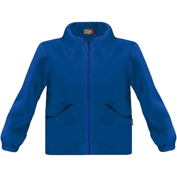 Grembiule Scuola SIGGI Happy School – Blu Con Ricamo, Colletto Bianco, Taglie 5-15 Anni