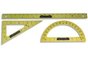 Safetool 5620.03 Set traçage tableau aimanté règle équerre rapporteur en plastique Jaune