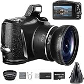 Digital Camera 4K Ultra HD 48MP Camera Vlogging Camera with Wide Angle Lens Digital Zoom 16 x, 3.0 Inch Screen Compact Camera