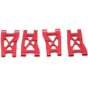 Rear Suspension Arm, Aluminum Alloy Wear Resistant Refined Appearance Lightweight Metal Front Rear Suspension Arm Upgrade Parts for Latrax Teton 1/18 RC Car(red)