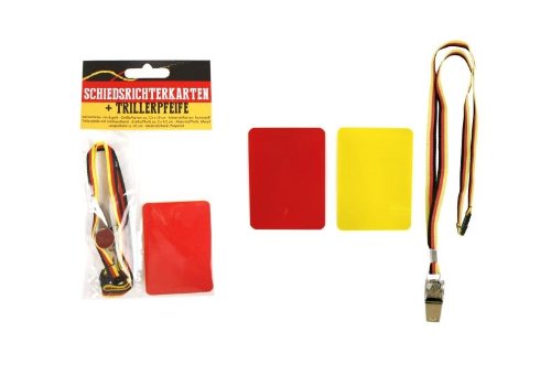 Fussball Weltmeisterschaft Set Schiedsrichter Karten Trillerpfeife MT