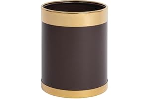 Bolero Y804 papelera con borde dorado, 10.2 L, Marrón