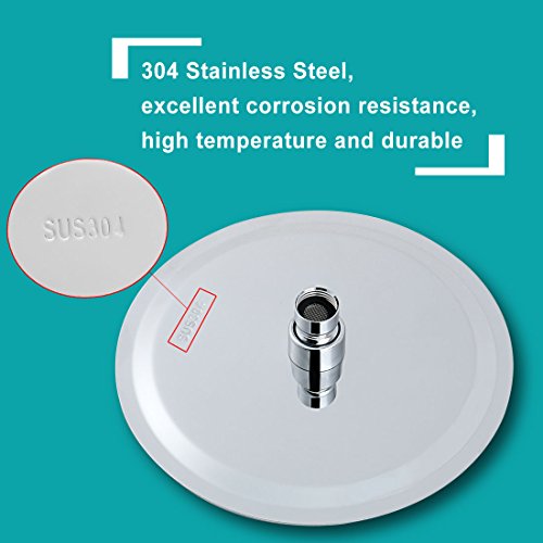 sourcingmap® 8″ 304 Edelstahl Ultra Druck Runde Dusche Kopf Wasser Sparen Regenfall - 2