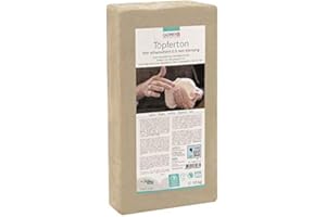 GLOREX 6 8073 110 Poterie Argile feinschamottiert, Grain, Jeu, 10 kg, 0,5 mm, Blanc