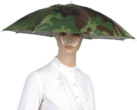 Elastic Headband Camouflage Pattern Sun Rain Umbrella Hat Cap for Fishing