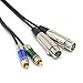 Produktbild Ardentity Twin Instrumentenkabel 2 x XLR 3-Polig Weiblich auf 2 x Cinch Stecker (RCA) / Audio Signalkabel 1m