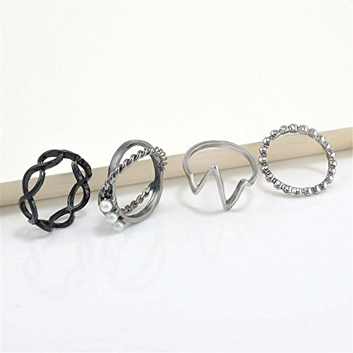 JaneDream Girls Chic Above Midi Joint Knuckle Ring Set of 4 Rings