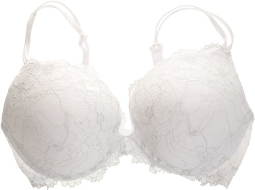 Beautifull Padded Wirebra In Lace With Lurex White/Silver 36DD