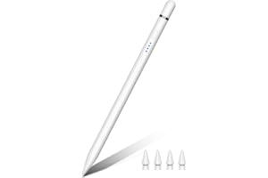 QDSYLQ Stift für iPad (2018-2023)–Hochpräzise & Neigung & Palm Rejection & 4 LED-Anzeige, Pencil 2. Generation Kompatibel mit iPad Pro 11"/12.9", iPad 6/7/8/9/10, iPad Air 3/4/5, iPad Mini 5/6 (Weiß)
