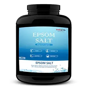 Healthgenie 100% IP grade Quality 5kg Epsom Salt (Magnesium sulphate - MgSO4) Bath Salt for Relaxation, Pain Relief, Muscle Relief, Relieves Aches & Pain, Skin, Hair and detoxifying body (Jar)