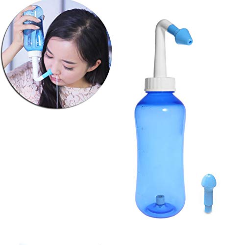 Preisvergleich Produktbild 1PC Nasenreiniger Tragbare Nasenspülflüssigkeit 300ml Kapazität Nasenspülungen mit zwei Reinigungsdüsen