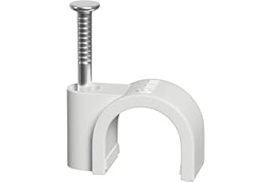 TOPSKY Round Cable Clips 6mm White - Pack of 100