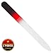 Bona Fide Beauty Crystal Nail File - 1 Piece Black/Red Czech Glass Nail File with case - Best Glass Nail File for Nail Care - Great Fingernail File for Fingernail Strengthener - File Nails Gently