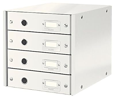 Leitz Bloc de Classement à 4 Tiroirs, Click & Store, A4, Blanc, 60490001