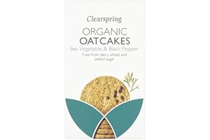 Clearspring Organique Légume De Mer Et Poivre Noir Oatcakes 200G - Paquet de 2
