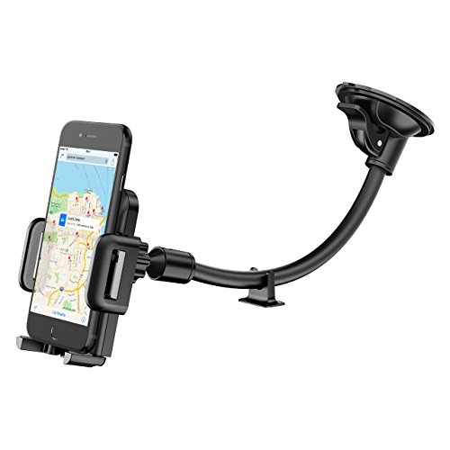 Porta Auto Mpow Porta Cellulare Auto Universale Lungo Braccio Parabrezza Cruscotto del Supporto Cellulare di Montaggio Auto con Facile Tocco e Base Antiscivolo per 4.0-6.0 Pollici Smartphones